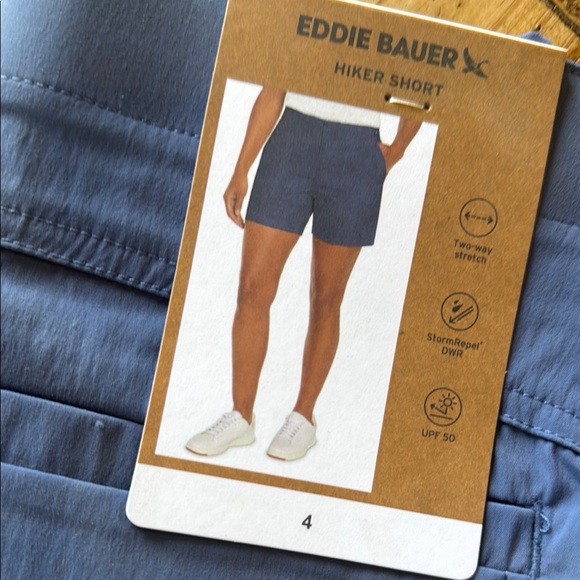 NWT Ladies Eddie Bauer cornflower blue Hiker Shorts - Picture 2 of 12